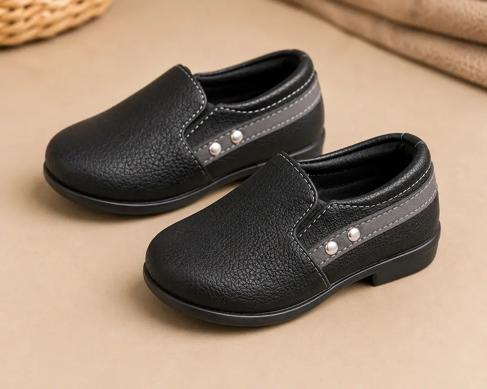 Kids' Classic Black Slip-On Shoes - Shoes at Mama Africa Store, Kitchener